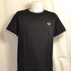 t-shirt fred perry twin tipped m1588-102 zwart 