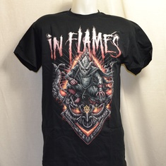 t-shirt in flames temple mask 