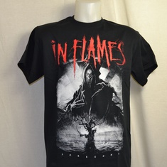 t-shirt in flames in the dark 