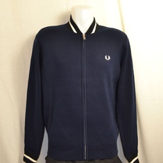 tipped bomber cardigan fred perry navy k2534-e97