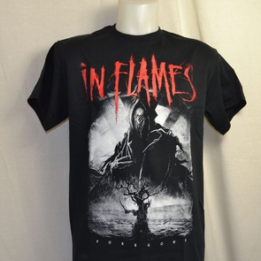 t-shirt in flames in the dark 
