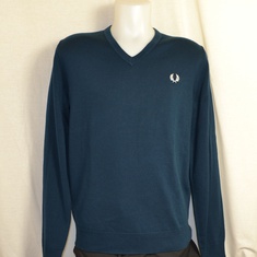 v neck pullover fred perry k9600-257 petrol blue