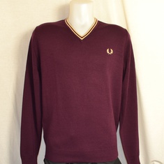 v neck pullover fred perry k9600-m10 mohagony