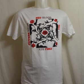 t-shirt red hot chili peppers bssm wit 