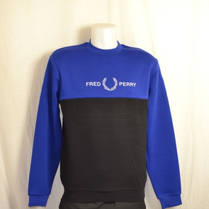 sweater fred perry block zwart blauw m7519-i88