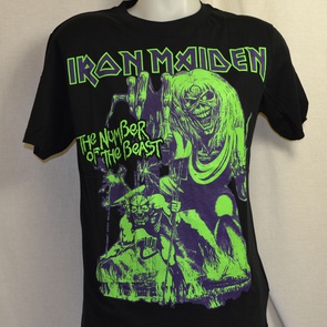 t-shirt iron maiden number glow