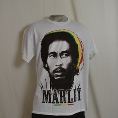 t-shirt bob marley large face wit 