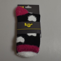 dr martens sokken faux fur zwart roze 