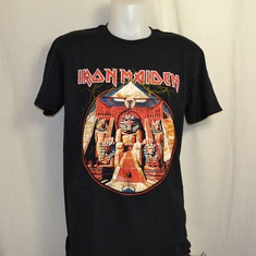 t-shirt iron maiden powerslave lightning circle