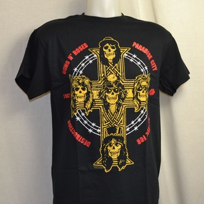 t-shirt guns and roses apetite cross black 