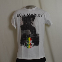 t-shirt bob marley love guitar