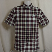 overhemd fred perry check short m1577-799 mahogany