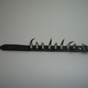 armband leer 1 rij claw rond groot