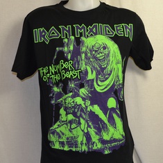 t-shirt iron maiden number glow