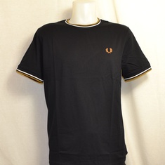 t-shirt fred perry m1588-r88 zwart twin tipped 