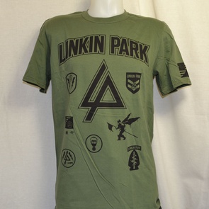 t-shirt linkin park patches groen