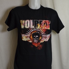 t-shirt volbeat burning skull wing 