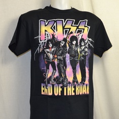 t-shirt kiss the end of the road retro lightning 
