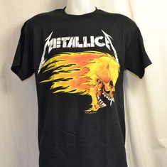 t-shirt metallica flamming skull 