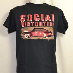 t-shirt social distortion red car