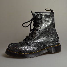 dr martens 1460 black metallic paint splatter