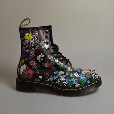 dr martens 1460 white black floral 