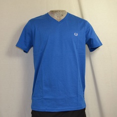 fred perry t-shirt v neck blauw m6717-b23