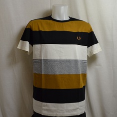 t-shirt fred perry bold stripe m3546-644 dark caramel