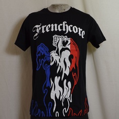 t-shirt frenchcore flaming skull 