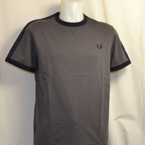 t-shirt fred perry tape m3658-g85 gunmetal