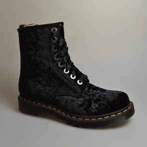 dr martens 1460 vegan black crushed velvet 