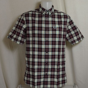 overhemd fred perry check short m1577-799 mahogany