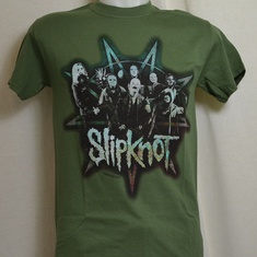 t-shirt slipknot star group olive 