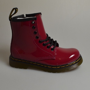 dr martens 1460 J dark scooter red patent 