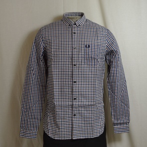 overhemd fred perry oxford gingham m7293-100 wit