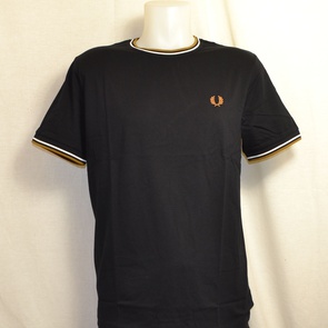t-shirt fred perry m1588-r88 zwart twin tipped 
