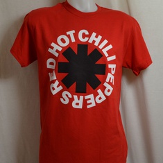 t-shirt red hot chili peppers rood logo 