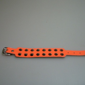 armband leer oranje 2 rij conicol