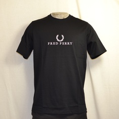 t-shirt fred perry zwart met gestikt logo 