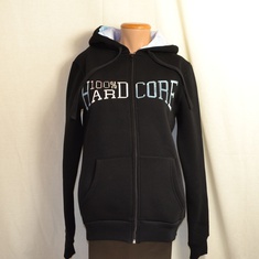 hooded vest dames hardcore zwart dream logo 