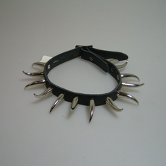 halsband leer 1 rij claw rond groot