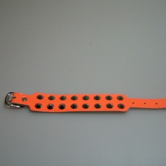 armband leer oranje 2 rij conicol