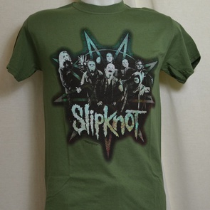 t-shirt slipknot star group olive 
